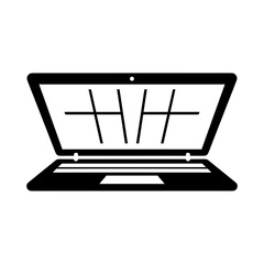 Laptop with Tally Marks Vector Icon for Counting and Tracking