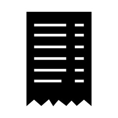 Receipt Bill Icon Vector Isolated on White Background