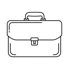 Professional Business Briefcase Vector Icon Line Art Illustration