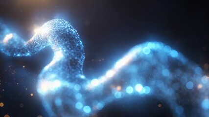 Digital network wave of glowing dots and lines forming an abstract blockchain style matrix, illustrating big data flow, cybersecurity, fintech connections and global digital infrastructure - Powered by Adobe