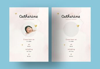 Birth Card Announcement Layout