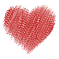 Red Heart Handdrawn Sketch Effect
