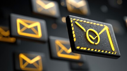 Conceptual inbox filled with cluttered suspicious unknown messages in a digital environment