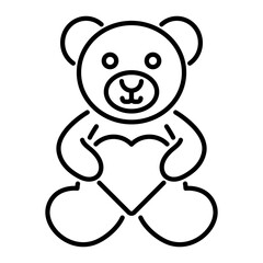 Valentines Day Teddy Bear Icon