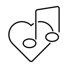 Valentines Day Music Note Icon