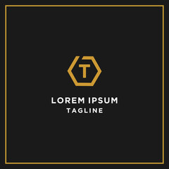 Fototapeta premium dt or td hexagon logo