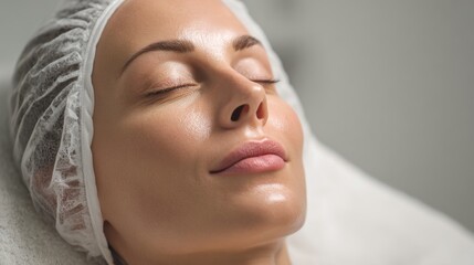 Woman relaxing with eyes closed portrait