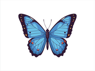 Obraz premium Blue Butterfly Illustration on Transparent Background