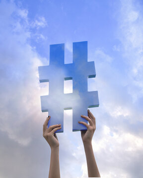 Marketing Hashtag Communication Symbol in Sky