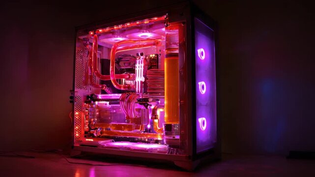 Custom Gaming PC with RGB Liquid Cooling System