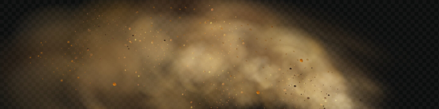 Realistic vector background of sandy smoke clouds.