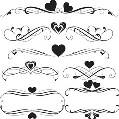 Romantic Heart Flourish Dividers &ndash; Elegant Wedding, Invitation & Scrapbook Design Elements