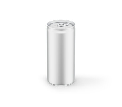 Matte Aluminium Can Slim 200ml Mockup White Blank