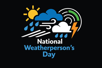 Minimal Meteorology Symbol for National Weatherperson&rsquo;s Day