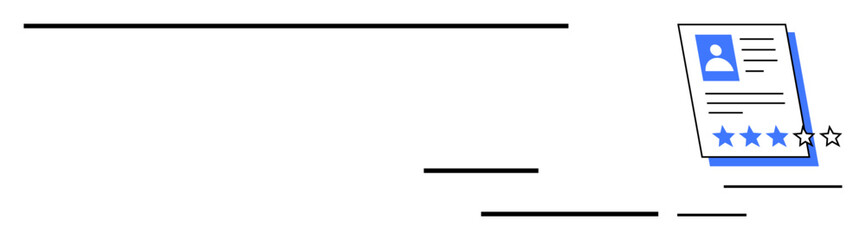 Obraz premium Resume document featuring profile photo, details, and star ratings. Ideal for recruitment, HR management, performance review, talent assessment, career opportunities, job search and evaluation