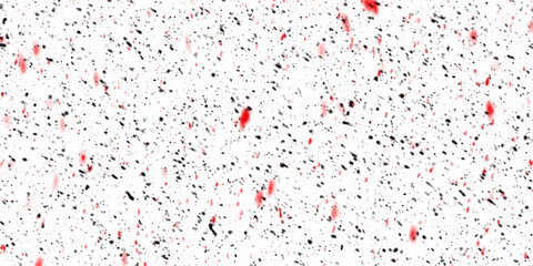 Celebration background template Valentine's Day, with confetti and red ribbons. stains on a white background creating a morbid paint splash pattern. Blood splatters isolated on white.