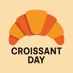 Minimal French Pastry Symbol for Croissant Day