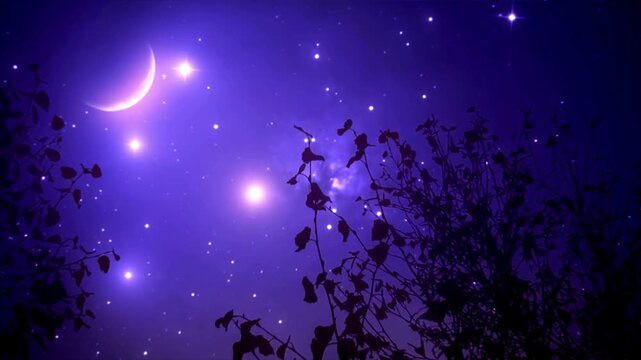 Bokeh moon light purple video 4k