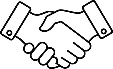 Obraz premium Business handshake line icon for partnership agreement cooperation contract success deal teamwork trust and professional relationship symbol designs,