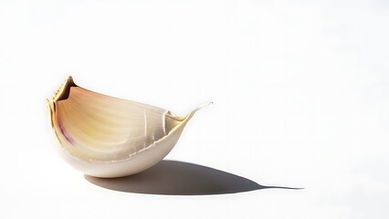 Garlic clove on white background