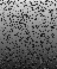 Digital data grid pattern showing black and white pixels