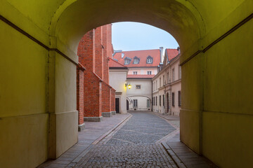 Historic Alley in Old Town Warsaw Poland