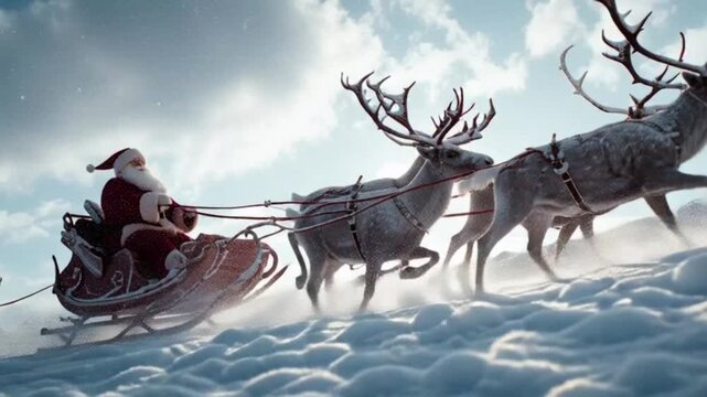 santa claus in the snow