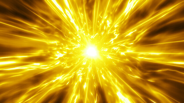 金色の炎の集中線のエフェクト背景