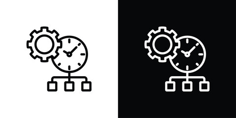Time Management Icon Set Black And White