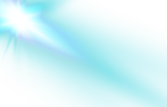 Soft blue sun in the upper left corner with long descending rays spreading across a transparent background. Gentle glowing blue light effect. PNG. - Powered by Adobe