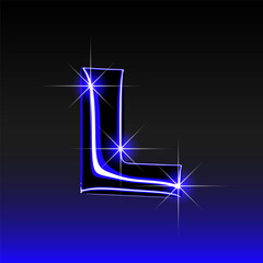 Glossy 3D letter L with holographic finish. Y2K font in iridescent liquid metal. Isolated vector render for contemporary retro-futuristic design