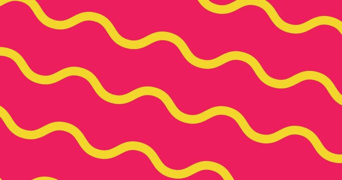 Abstract seamless pop art wave pattern created with lines. High resolution, pink and yellow.