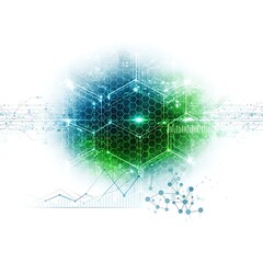 Abstract futuristic hexagonal pattern