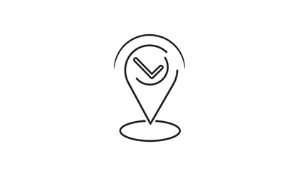 Location Pin with Checkmark Icon.