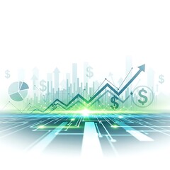 Financial growth chart with upward direction