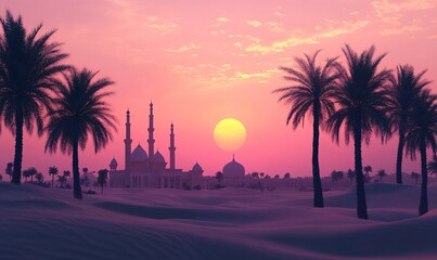 Peaceful Evening Ramadan at Desert Oasis Sanctuary