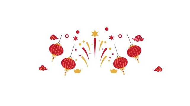 Chinese Fireworks Vector Illustration