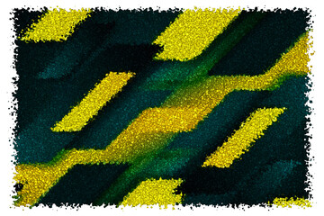 Creative Abstract Composition of Diagonal Yellow and Dark Teal Shapes With Soft Depth Transitions, Made of cubes
