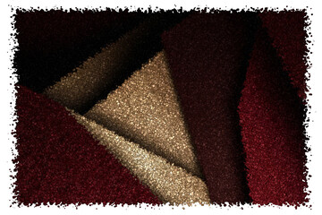 Textured Burgundy and Gold Paper Layers Arranged in a Modern Geometric and Triangular Composition, Made of Cubes
