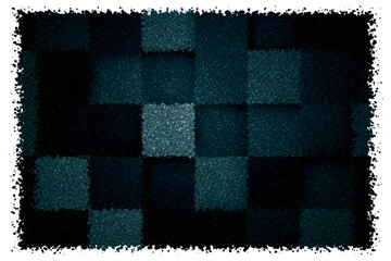 Dark Teal Geometric Square Pattern With Subtle Shadows Creating a Deep Three Dimensional Effect, Made of cubes
