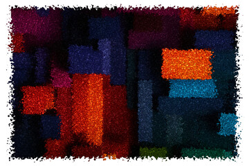 Vibrant Multi Colored Wooden Blocks Arranged in a Textured Vertical Pattern With Moody Lighting, Made of cubes
