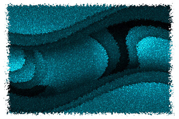 Monochromatic Teal Layered Curves With Soft Shadows and Glowing Highlights for Sleek Tech Design, Made of cubes
