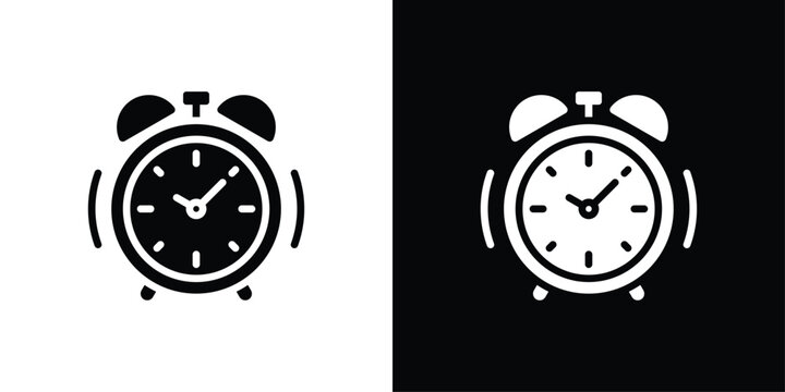 Alarm Clock Icon Sheet Black And White