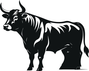 Fototapeta premium Bull Silhouette Vector Illustration