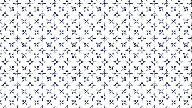 Elegant blue floral pattern on white background for design