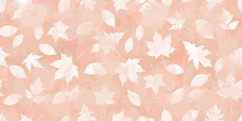 Autumn watercolor leafs vector pattern. Fall leaves seamless print