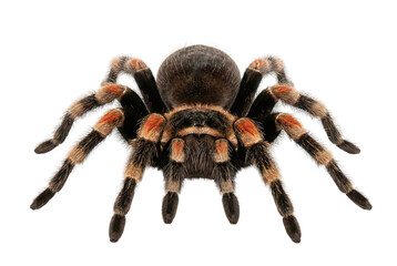 Mexican redknee tarantula on gray background