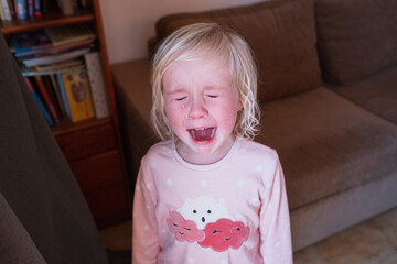 Little 4 Year Old Blonde Girl Crying Bitterly