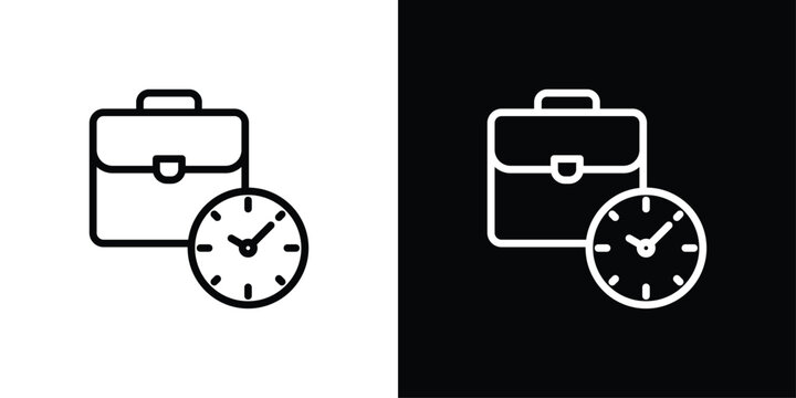 Work Time Icon Sheet Black And White
