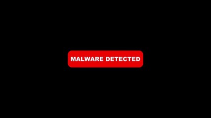 Malware detected warning message on black background cybersecurity alert - Powered by Adobe